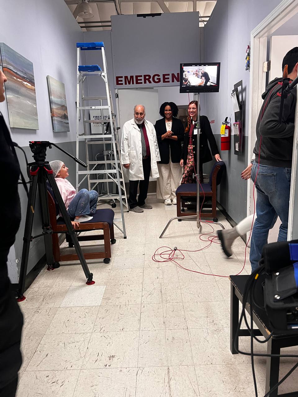 Behind the scenes on a hospital set